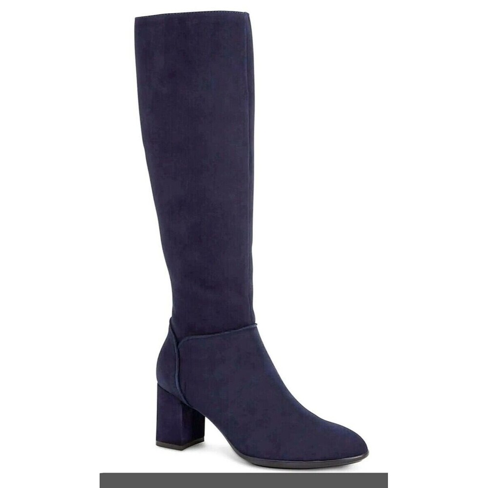 NWOB Aquatalia | Women's Deana Dress Suede Knee High Tall Boot Navy Blue 8
